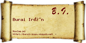 Burai Irén névjegykártya