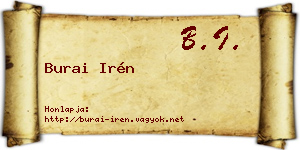 Burai Irén névjegykártya